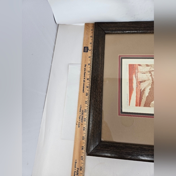 Schooner By Robert Paul 1976 Original Etching Signed By Artist In Wood Frame - Picture 13 of 16